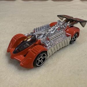 Sleek Red and Silver Toy Race Car